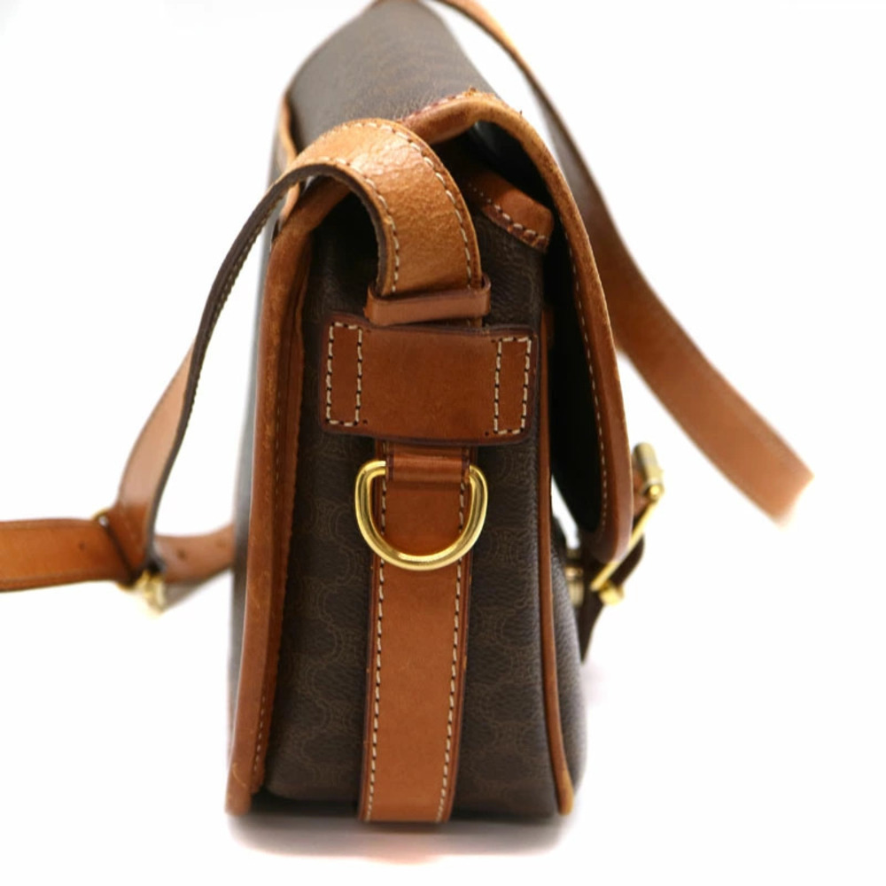 CELINE Macadam shoulder bag brown leather - Picture 4 of 6